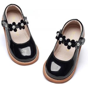 Kiderence Girls Flat Dress Shoes School Oxfords Mary Jane (Toddler/Little Kids)(Ck502 Black)