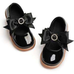 Kiderence Girls Flat Dress Shoes School Oxfords Mary Jane (Toddler/Little Kids)(Ck962 Black)
