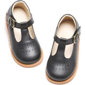 Kiderence Girls Flat Dress Shoes School Oxfords Mary Jane (Toddler/Little Kids)(F672 Black)