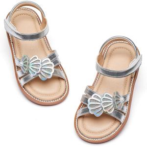 Kiderence Toddler Girls Sandals Little Girls Kids Shoes Girls Sandals Toddler(Ck554 Silver)