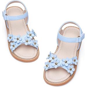 Kiderence Toddler Girls Sandals Little Girls Kids Summer Shoes Toddler Sandals(Ck370 Blue)