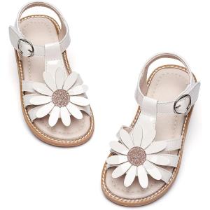 Kiderence Toddler Girls Sandals Little Girls Kids Summer Shoes Toddler Sandals(Ck555 Apricot)