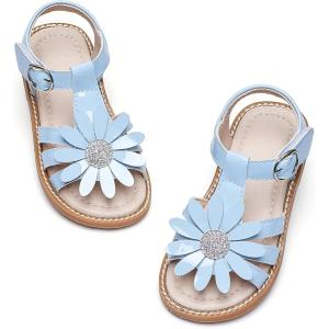 Kiderence Toddler Girls Sandals Little Girls Kids Summer Shoes Toddler Sandals(Ck555 Blue)