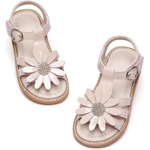 Kiderence Toddler Girls Sandals Little Girls Kids Summer Shoes Toddler Sandals(Ck555 Pink)