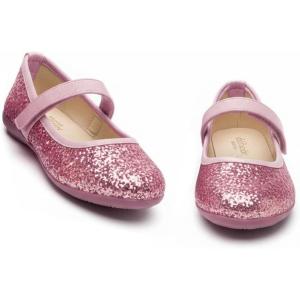 Childrenchic Mary Jane Shoes for Girls – Classic & Comfortable Dress Shoes for Kids & Toddlers – Perfect Flats for School, Play, and Special Occasions (Shimmer)(Pink Glitter)