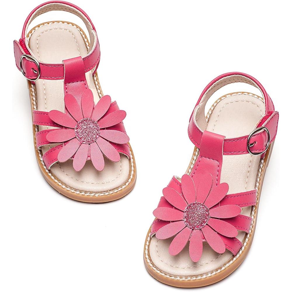 image:imageKiderence Toddler Girls Sandals Little Girls Kids Summer Shoes Toddler SandalsFk681 Rose Red