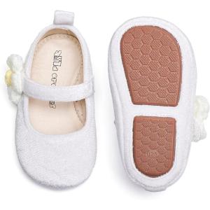 Kiderence Baby Girls Prewalker Mary Jane Flats Bowknot Princess Dress Shoes (Infant/Toddler)(Cb01 White)