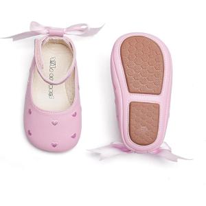Kiderence Baby Girls Prewalker Mary Jane Flats Bowknot Princess Dress Shoes (Infant/Toddler)(Cb02 Pink)