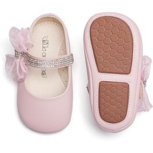 Kiderence Baby Girls Prewalker Mary Jane Flats Bowknot Princess Dress Shoes (Infant/Toddler)(Cb03 Pink)