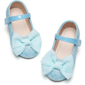 Kiderence Little Toddler Girls Dress Shoes Ballerina Ballet Flats Kids Mary Janes(Ck610 Blue)