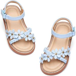 Kiderence Toddler Girls Sandals Little Girls Kids Shoes Girls Sandals Toddler(Ck538 Blue)
