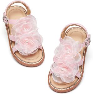 Kiderence Toddler Girls Sandals Little Girls Kids Shoes Girls Sandals Toddler(Ck553 Pink)