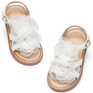 Kiderence Toddler Girls Sandals Little Girls Kids Shoes Girls Sandals Toddler(Ck553 White)