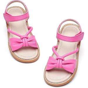 Kiderence Toddler Girls Sandals Little Girls Kids Summer Shoes Toddler Sandals(Ck930 Rose Red)