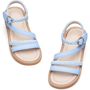 Kiderence Toddler Girls Sandals Little Girls Kids Summer Shoes Toddler Sandals(Ck556 Blue)