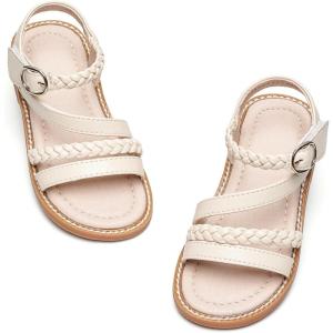 Kiderence Toddler Girls Sandals Little Girls Kids Summer Shoes Toddler Sandals(Ck556 Off White)