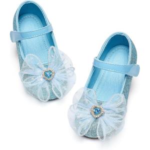 Kiderence Little Toddler Girls Dress Shoes Ballerina Ballet Flats Kids Mary Janes(Ck611 Blue)
