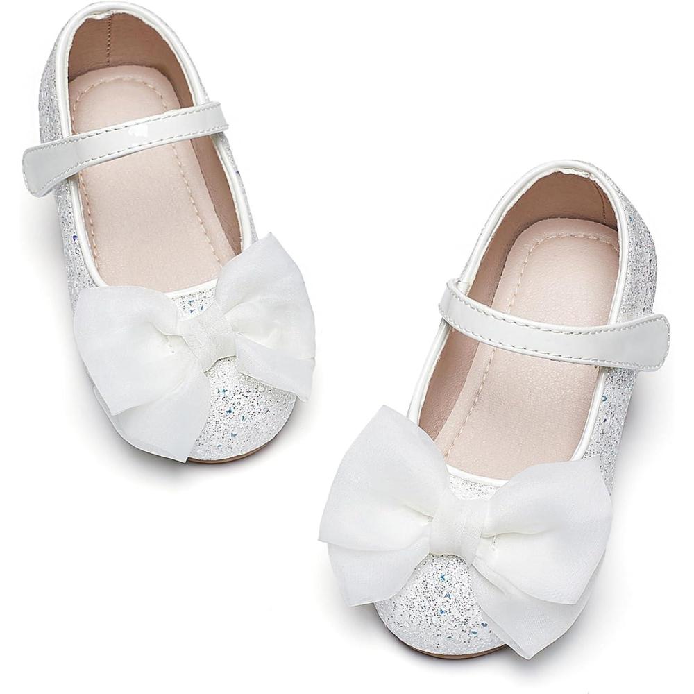 image:imageKiderence Toddler Girls Dress Shoes Little Kids Mary Janes Ballet Flats ToddlerCk610 White