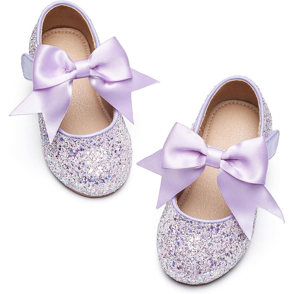 image:imageKiderence Toddler Girls Dress Shoes Little Kids Mary Janes Ballet Flats ToddlerCl06 Purple