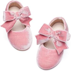 Kiderence Toddler Girls Dress Shoes Little Kids Mary Janes Ballet Flats Toddler(Ck215 Pink)