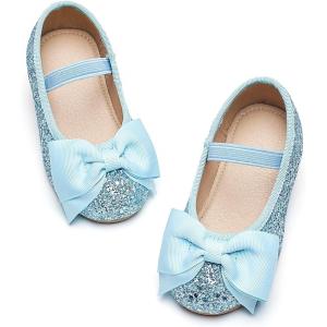 Kiderence Toddler Girls Dress Shoes Little Kids Mary Janes Ballet Flats Toddler(Ck322 Blue)