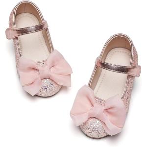 Kiderence Toddler Girls Dress Shoes Little Kids Mary Janes Ballet Flats Toddler(Ck610 Pink)