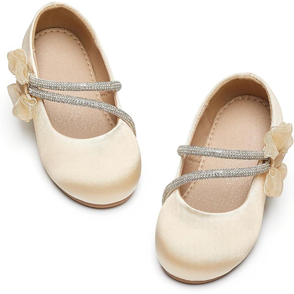 image:imageKiderence Toddler Girls Dress Shoes Little Kids Mary Janes Ballet Flats ToddlerCk608 Gold