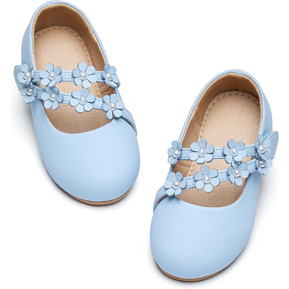 image:imageKiderence Toddler Girls Dress Shoes Little Kids Mary Janes Ballet Flats ToddlerCk609 Blue