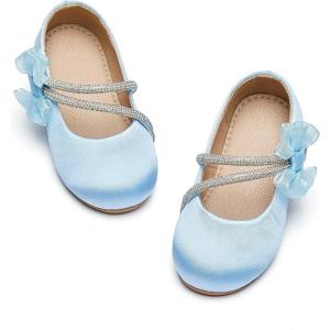 Kiderence Toddler Girls Dress Shoes Little Kids Mary Janes Ballet Flats Toddler(Ck608 Blue)